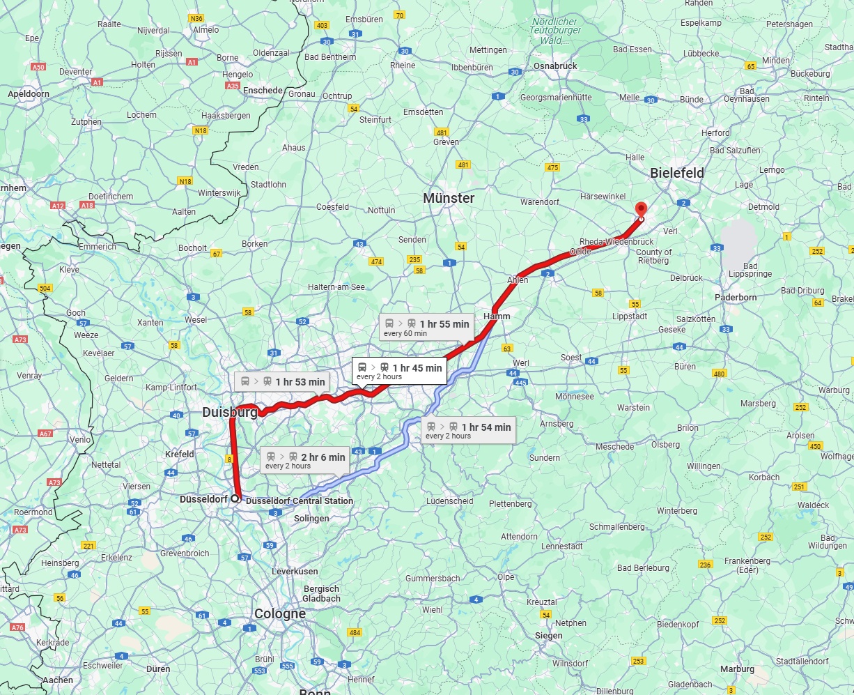 Anreise von Düsseldorf Zu Gütersloh Über 