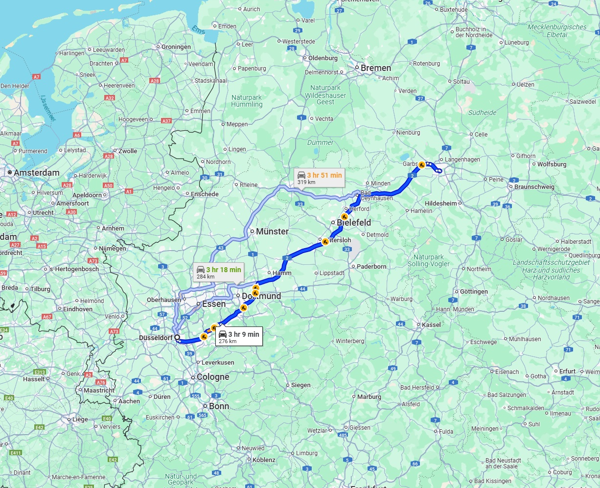 Anreise von Düsseldorf Zu Hannover Über via A2