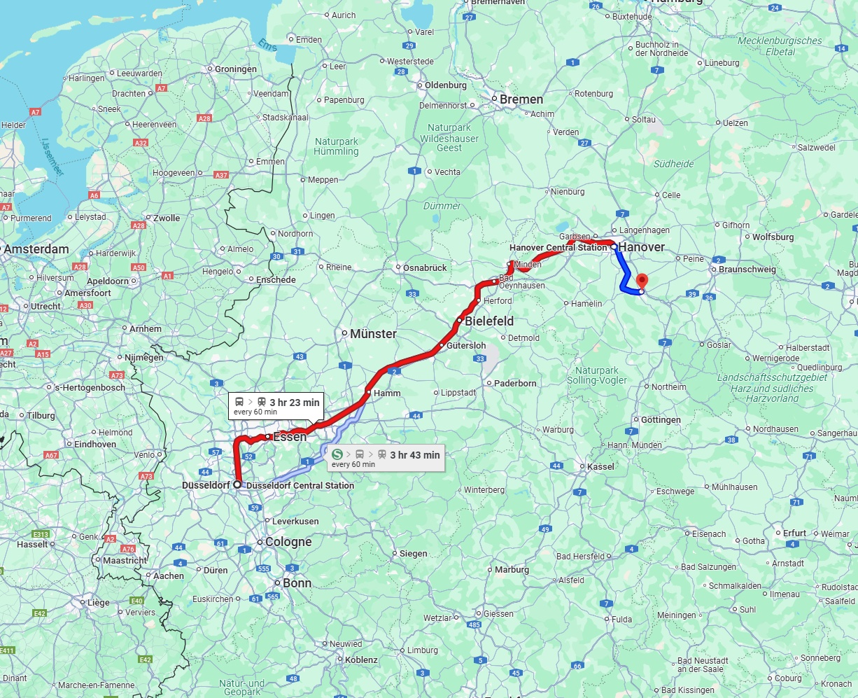Anreise von Düsseldorf Zu Hildesheim Über 