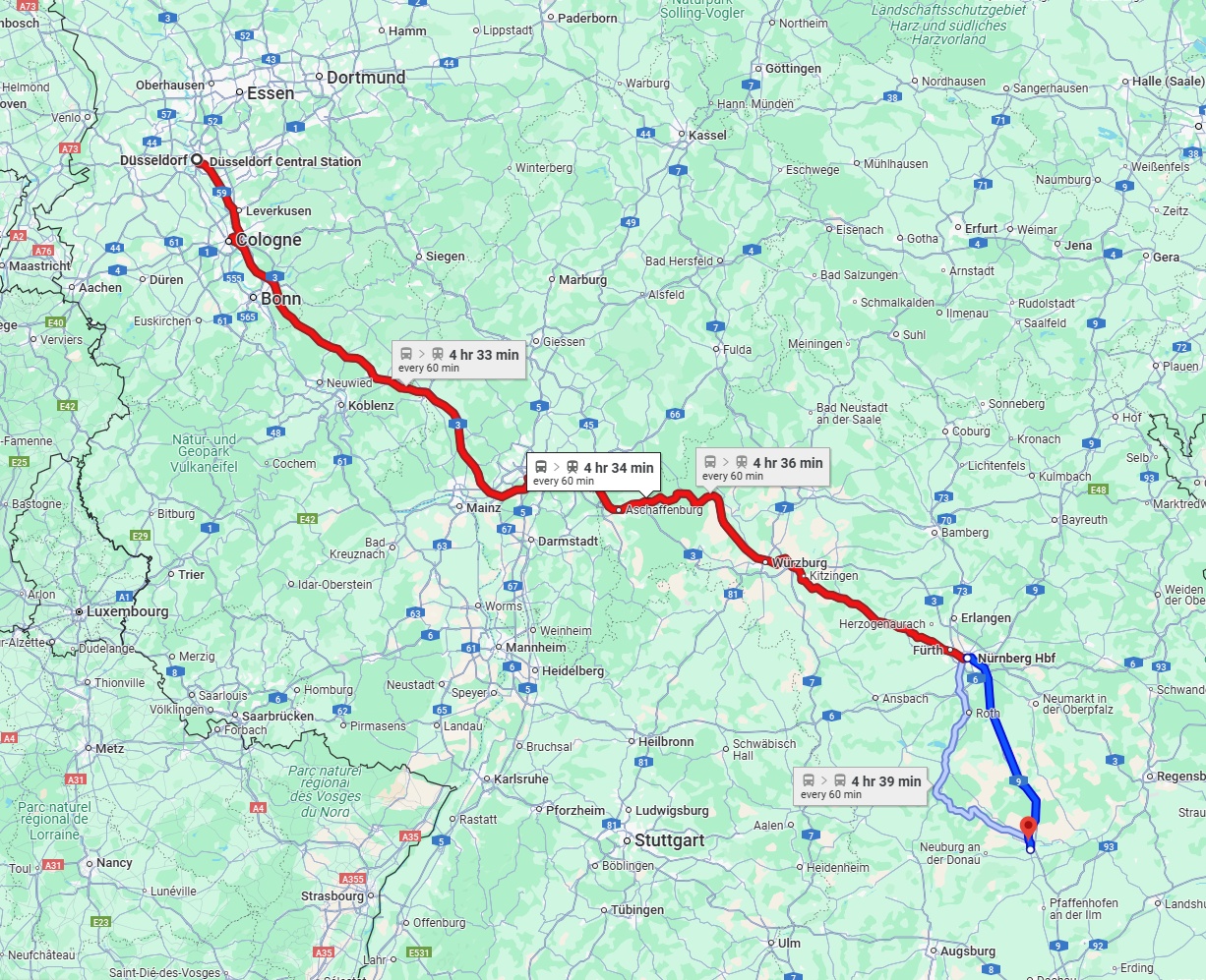 Anreise von Düsseldorf Zu Ingolstadt Über 