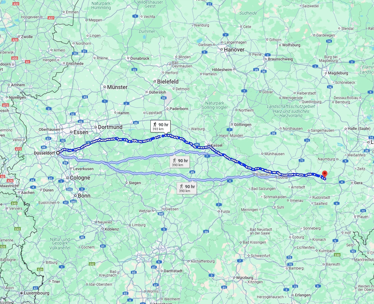 Anreise von Düsseldorf Zu Jena Über 