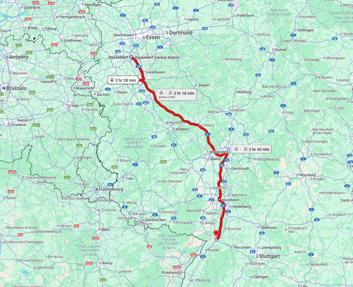 Anreise von Düsseldorf Zu Karlsruhe Über 
