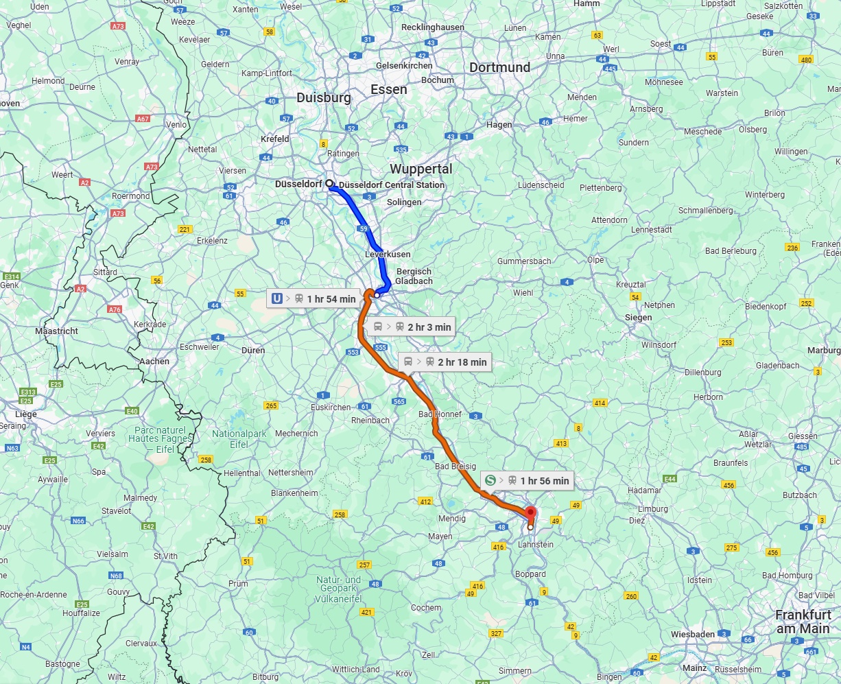 Anreise von Düsseldorf Zu Koblenz Über 