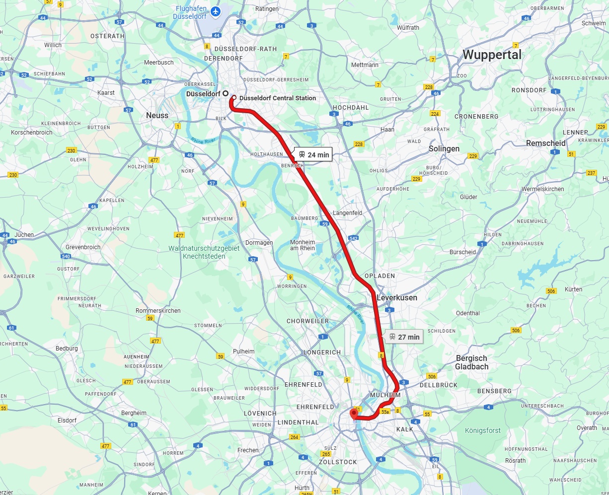 Anreise von Düsseldorf Zu Köln Über 