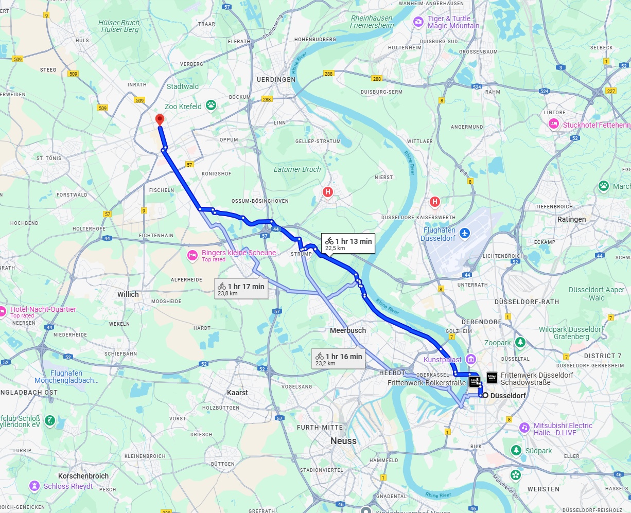 Anreise von Düsseldorf Zu Krefeld Über 