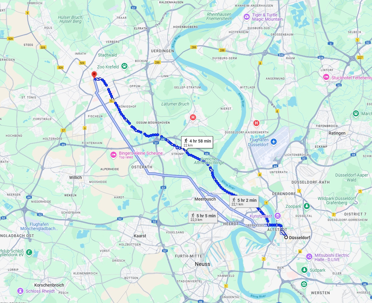 Anreise von Düsseldorf Zu Krefeld Über 