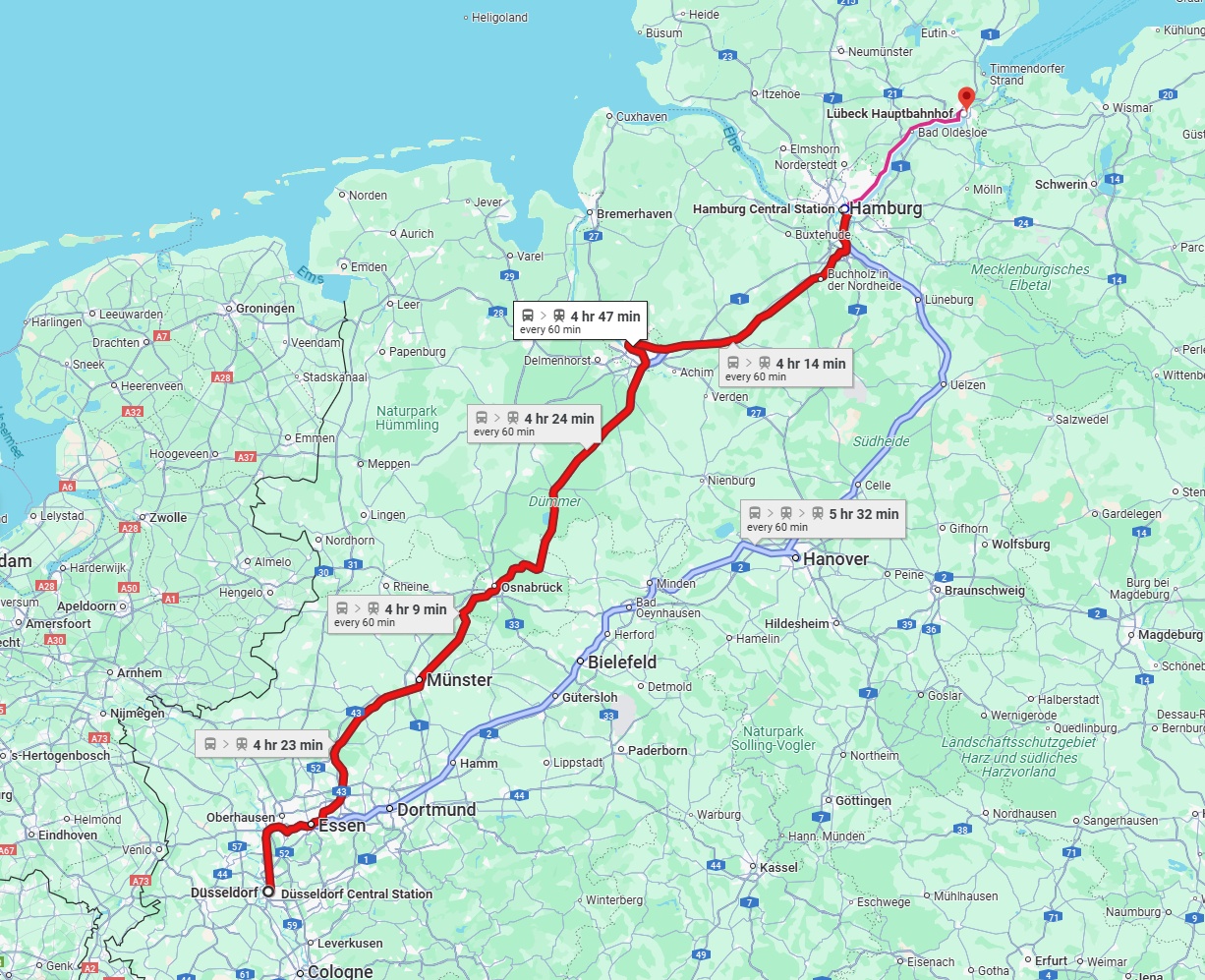 Anreise von Düsseldorf Zu Lübeck Über 