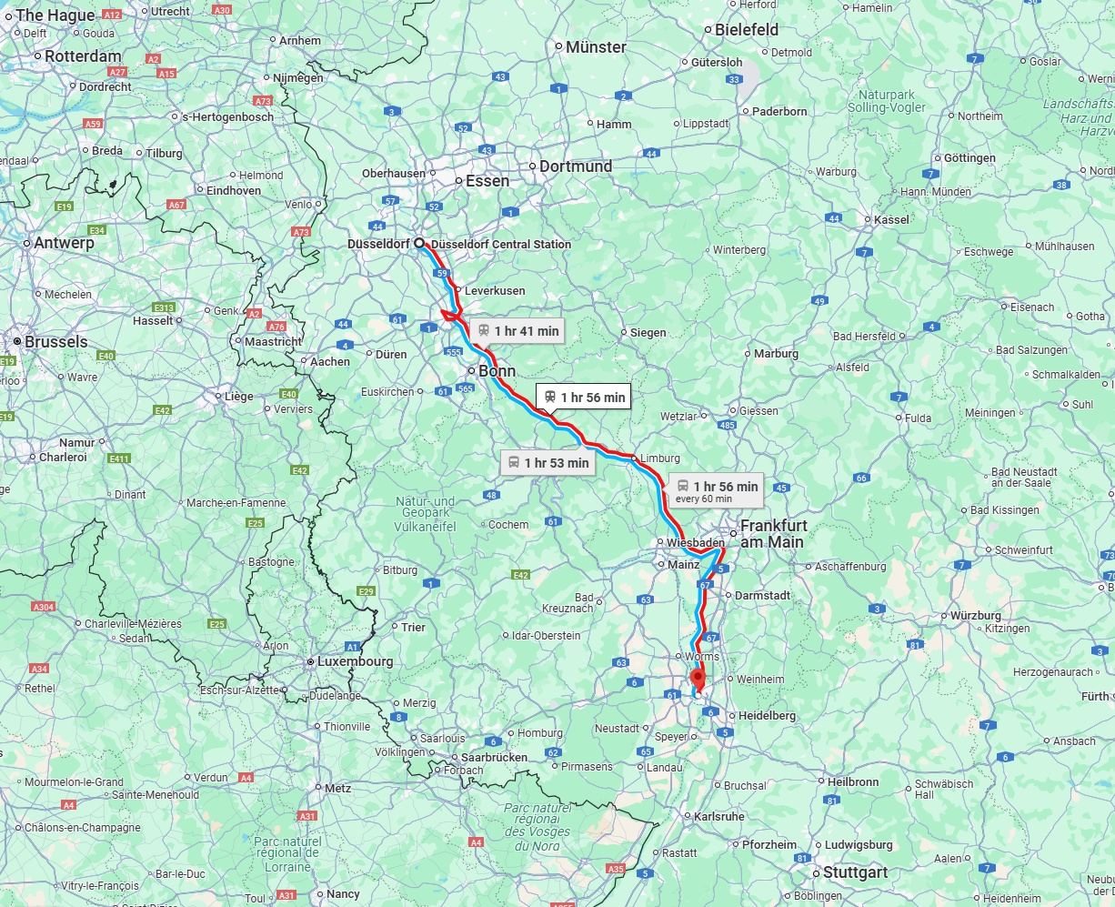 Anreise von Düsseldorf Zu Mannheim Über 
