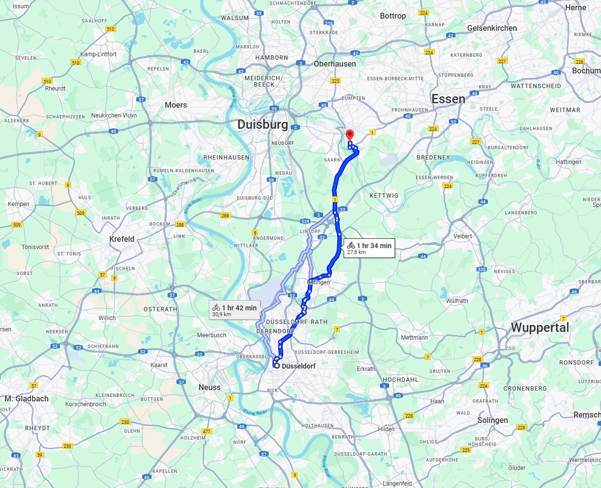 Anreise von Düsseldorf Zu Mülheim an der Ruhr Über 
