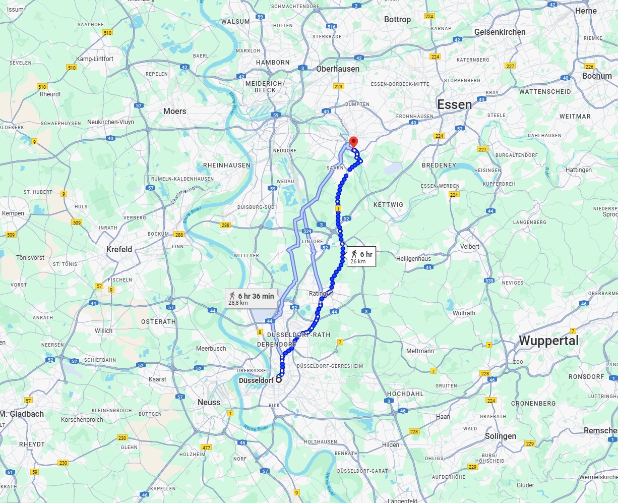 Anreise von Düsseldorf Zu Mülheim an der Ruhr Über 