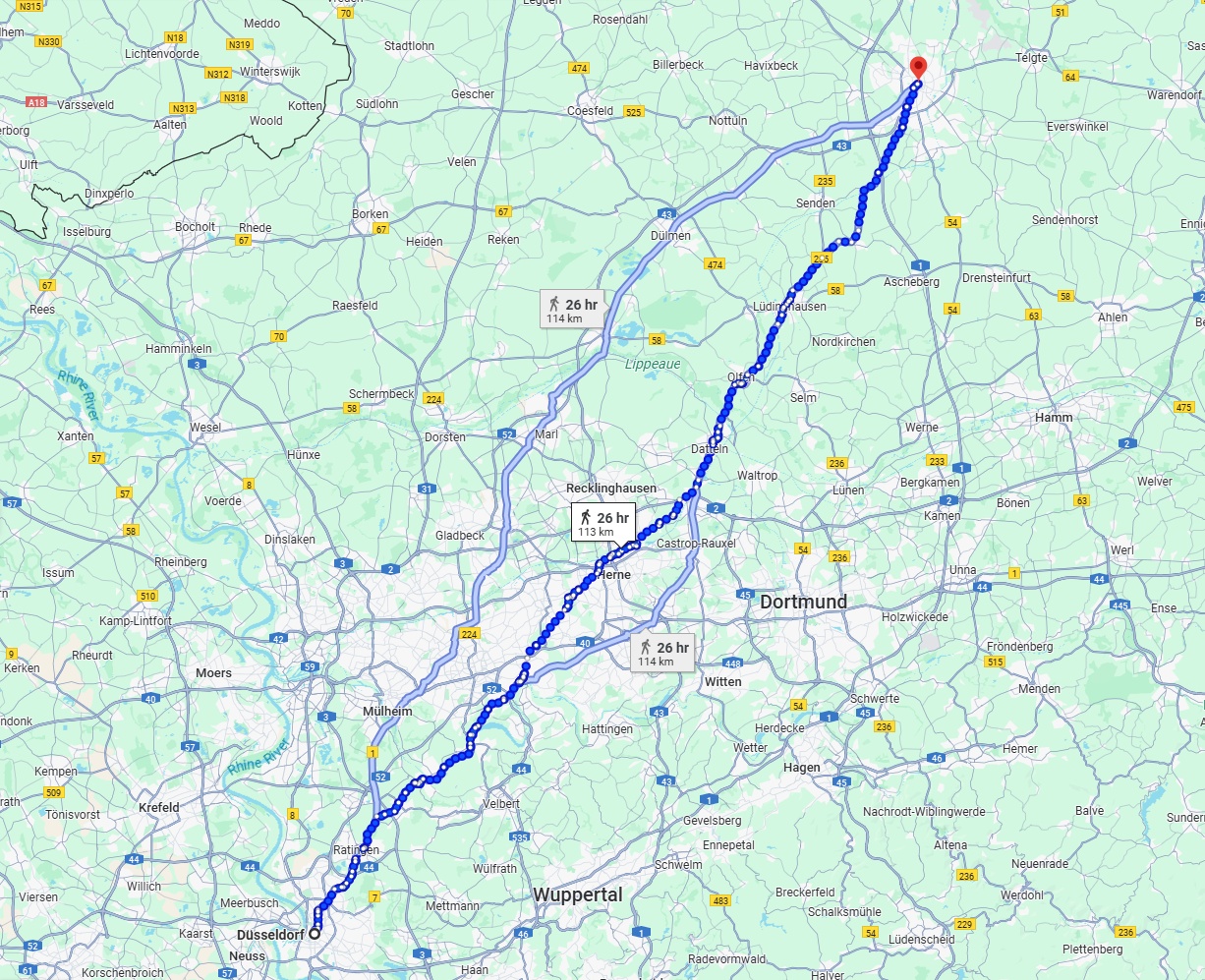 Anreise von Düsseldorf Zu Münster Über 