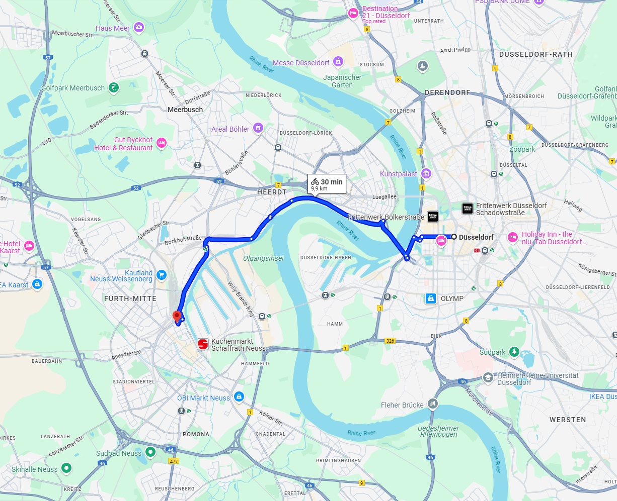 Anreise von Düsseldorf Zu Neuss Über 