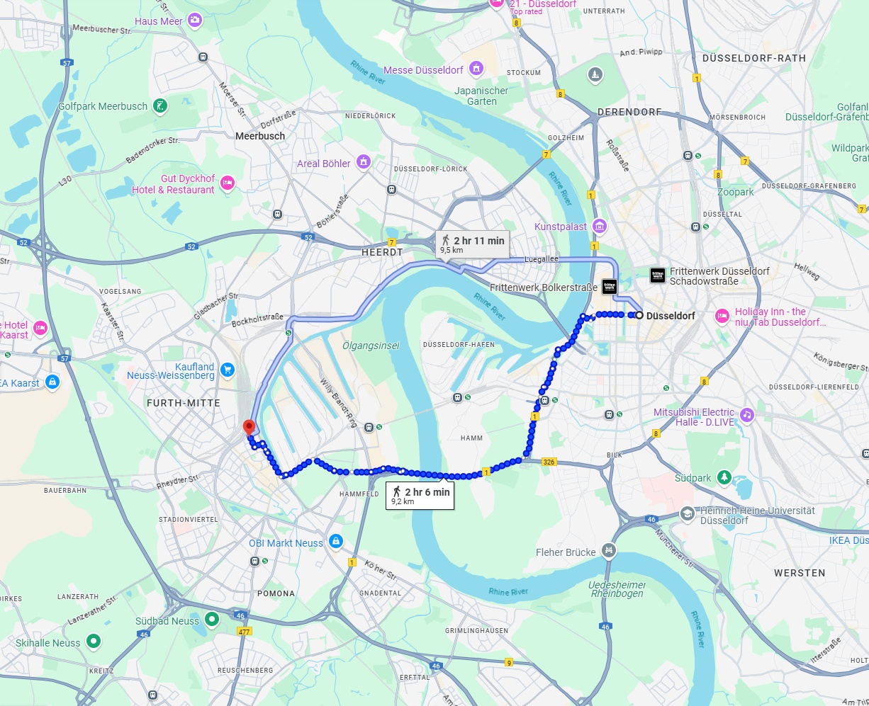 Anreise von Düsseldorf Zu Neuss Über 