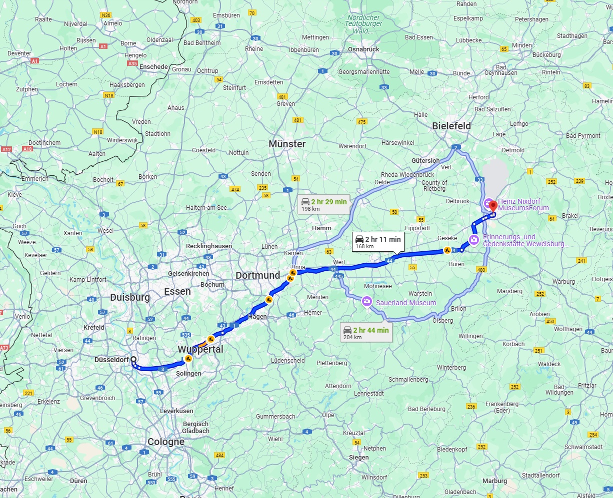 Anreise von Düsseldorf Zu Paderborn Über via A44