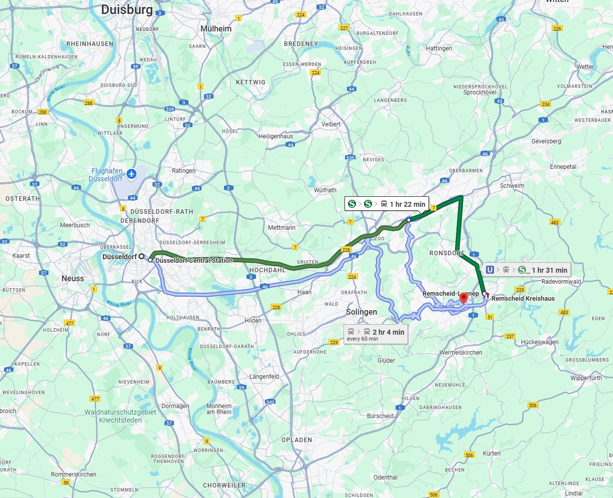 Anreise von Düsseldorf Zu Remscheid Über 