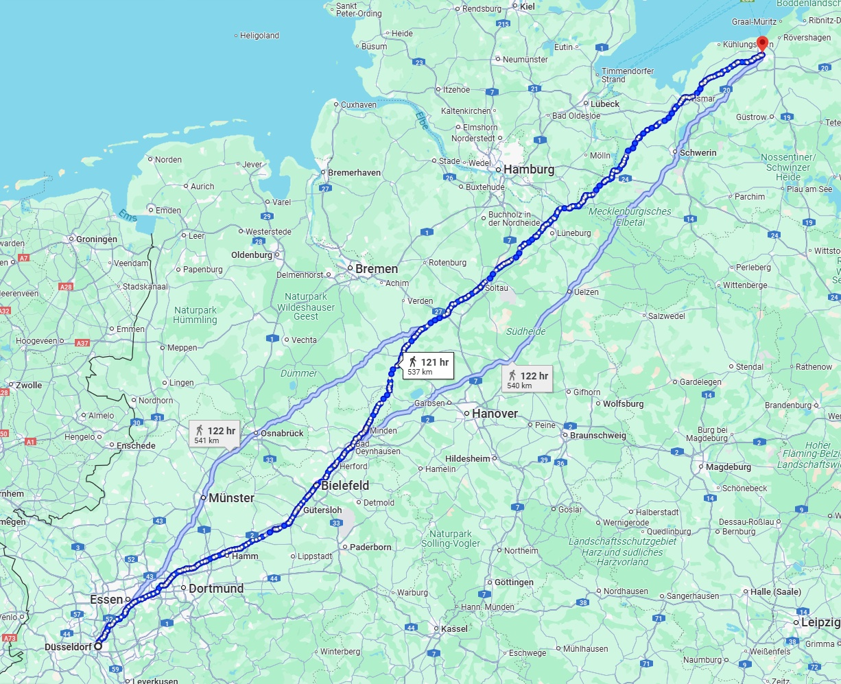 Anreise von Düsseldorf Zu Rostock Über 