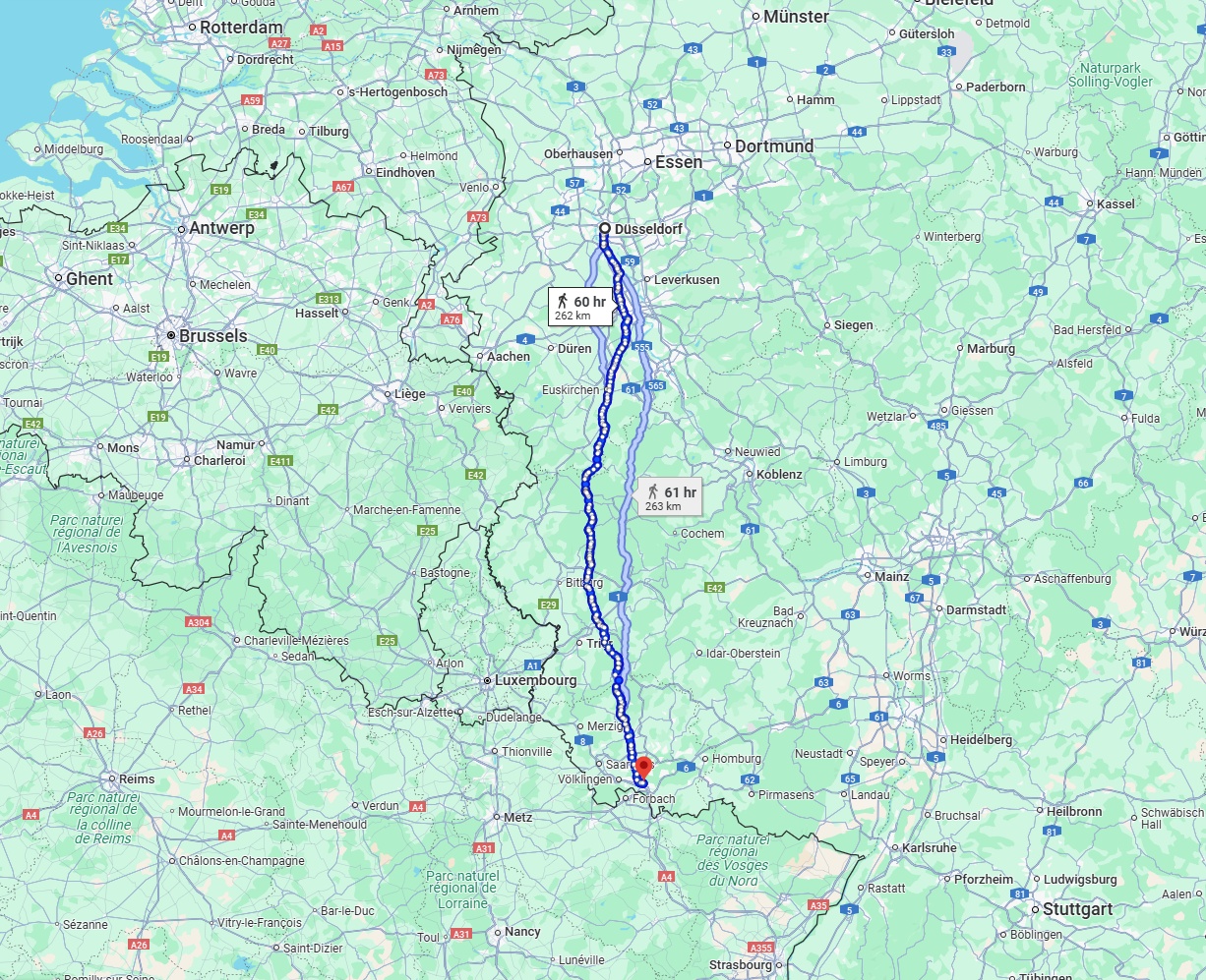 Anreise von Düsseldorf Zu Saarbrücken Über 