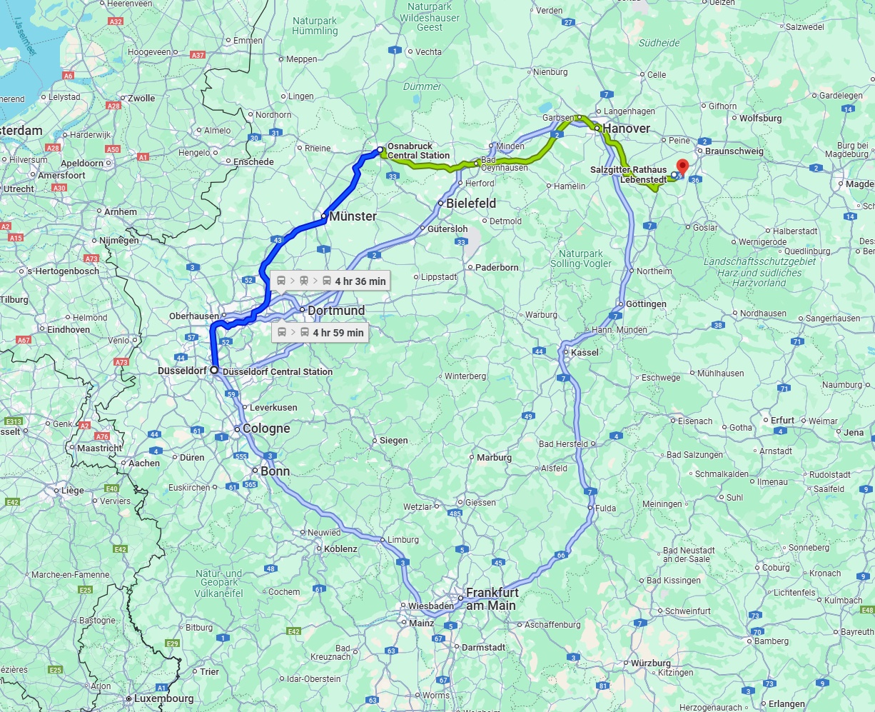 Anreise von Düsseldorf Zu Salzgitter Über 