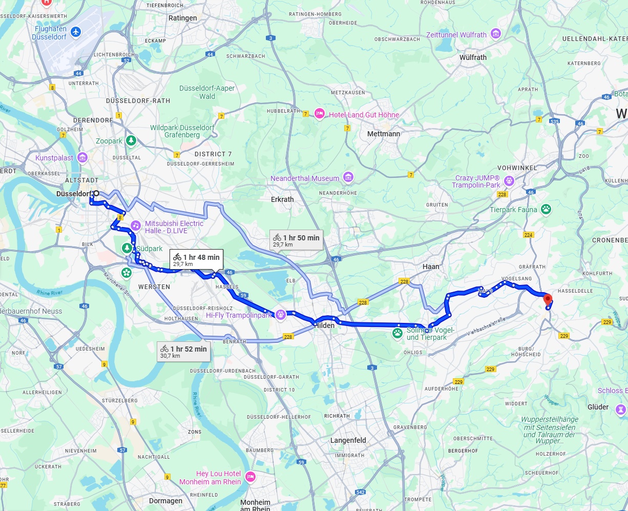 Anreise von Düsseldorf Zu Solingen Über 