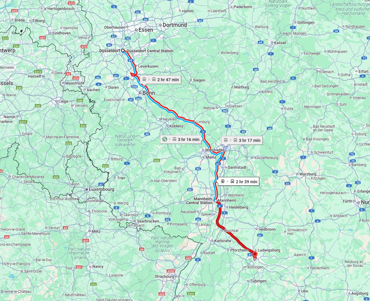 Anreise von Düsseldorf Zu Stuttgart Über 