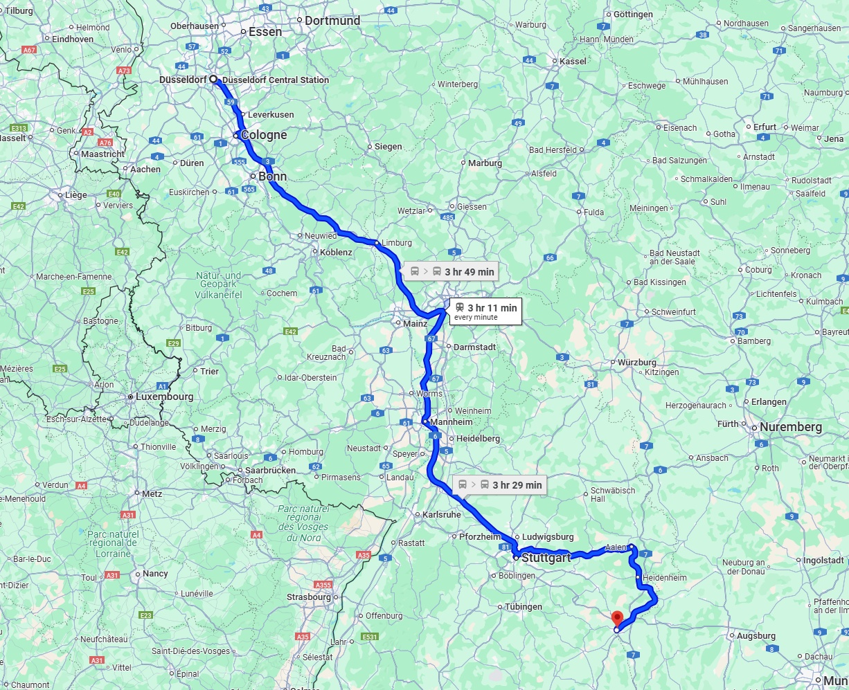 Anreise von Düsseldorf Zu Ulm Über 