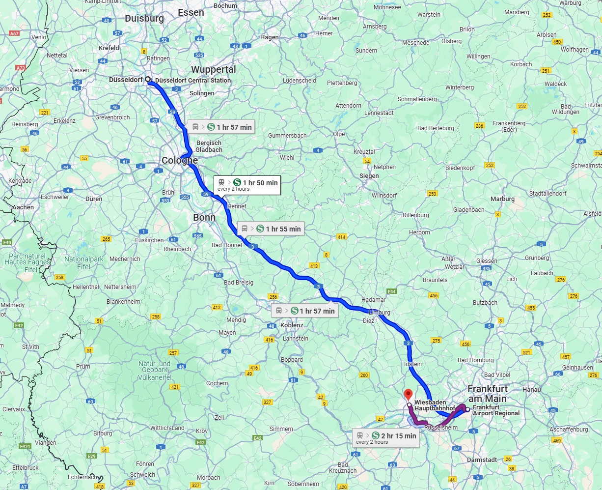 Anreise von Düsseldorf Zu Wiesbaden Über 