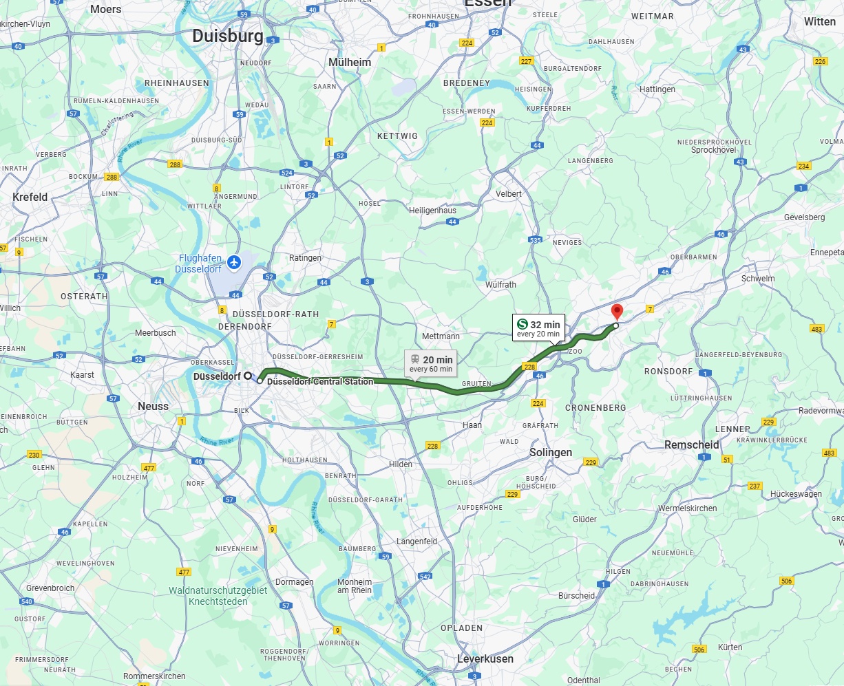 Anreise von Düsseldorf Zu Wuppertal Über 
