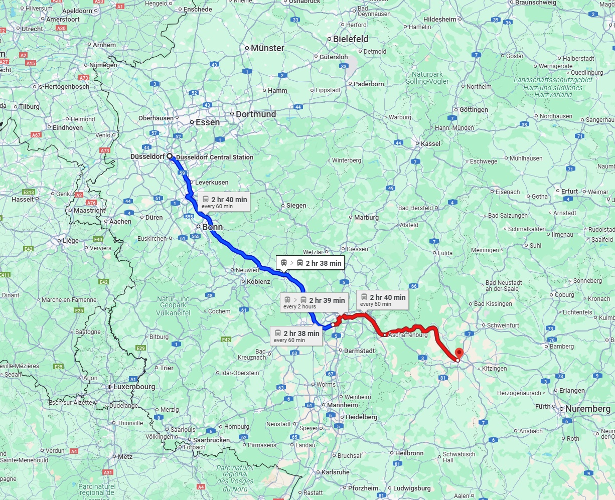 Anreise von Düsseldorf Zu Würzburg Über 