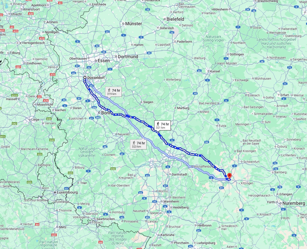 Anreise von Düsseldorf Zu Würzburg Über 