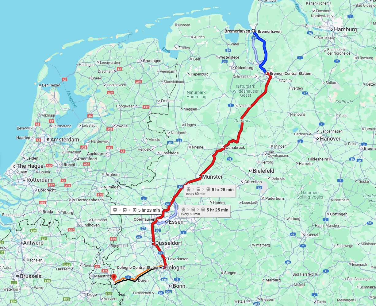 Anreise von Bremerhaven Zu Aachen Über 
