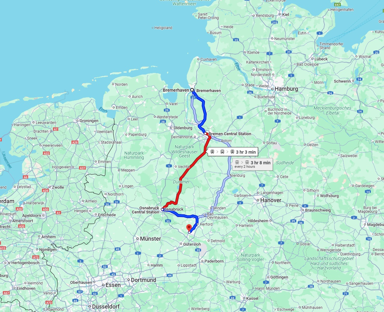 Anreise von Bremerhaven Zu Bielefeld Über 