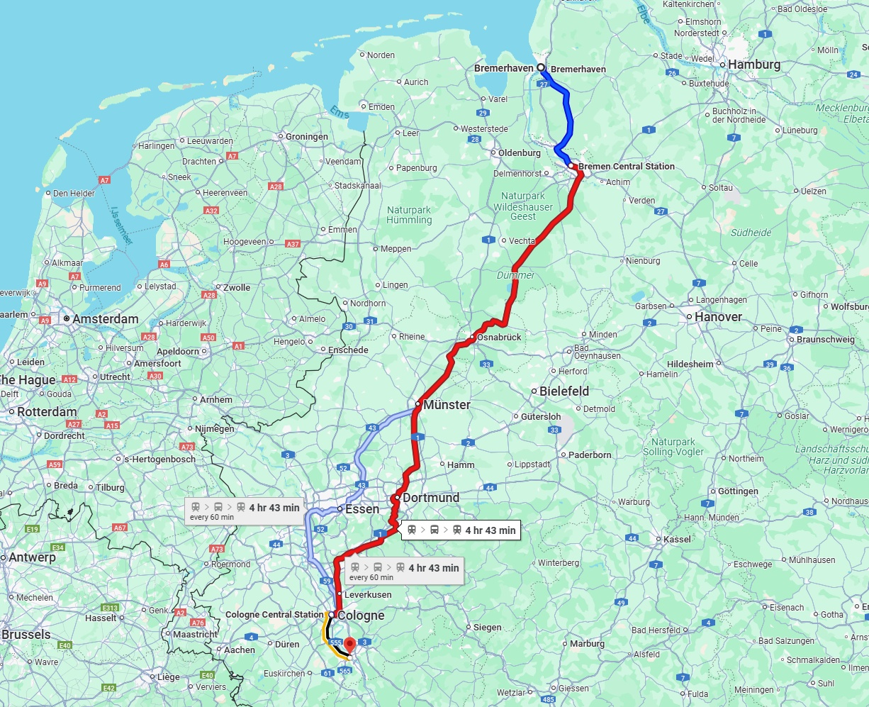 Anreise von Bremerhaven Zu Bonn Über 