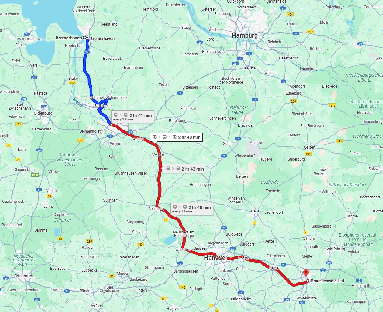Anreise von Bremerhaven Zu Braunschweig Über 