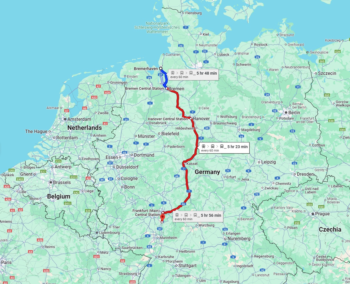 Anreise von Bremerhaven Zu Darmstadt Über 