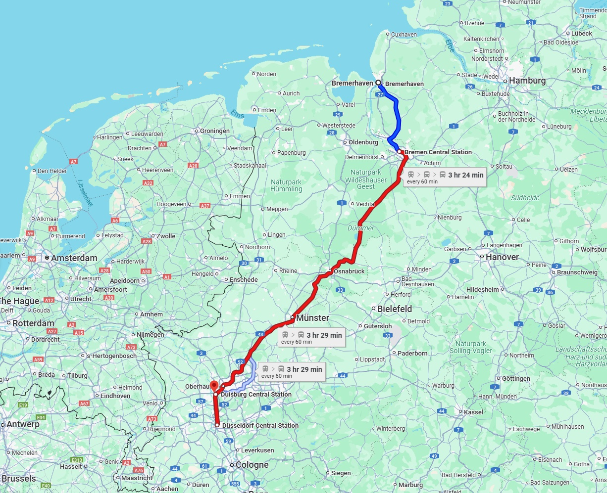 Anreise von Bremerhaven Zu Duisburg Über 