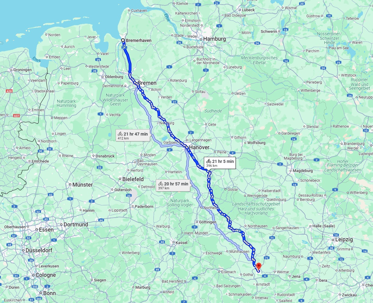Anreise von Bremerhaven Zu Erfurt Über 
