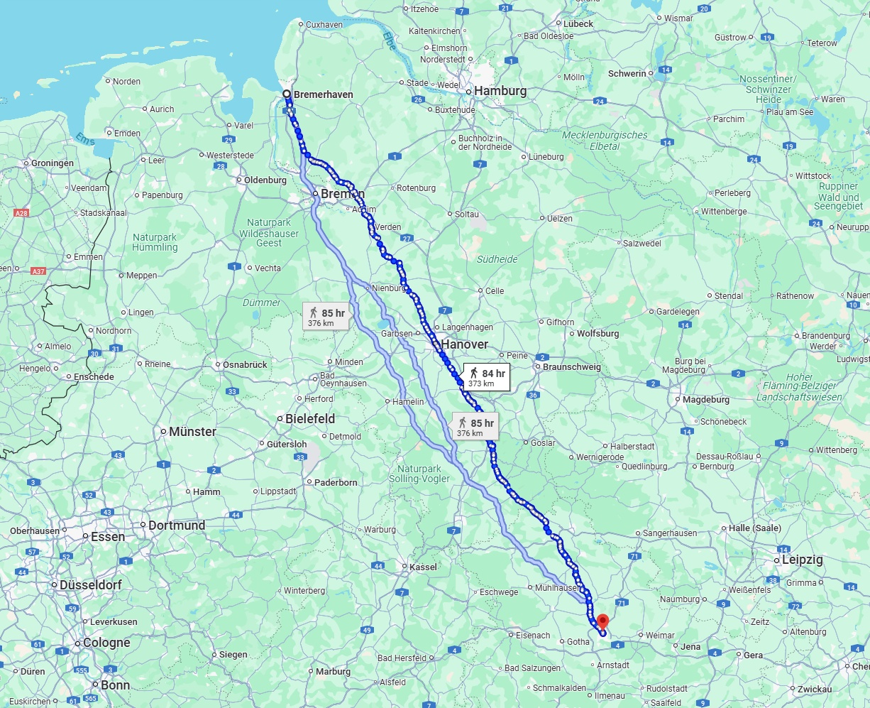Anreise von Bremerhaven Zu Erfurt Über 