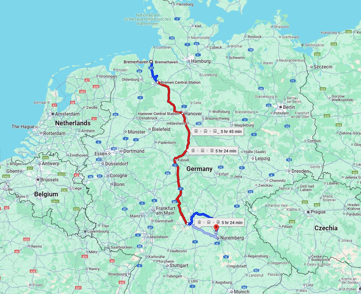 Anreise von Bremerhaven Zu Erlangen Über 