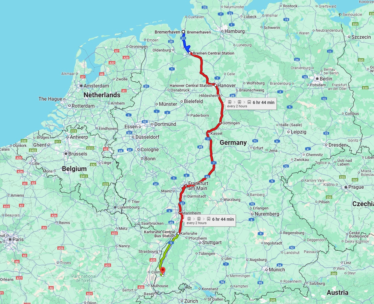 Anreise von Bremerhaven Zu Freiburg im Breisgau Über 