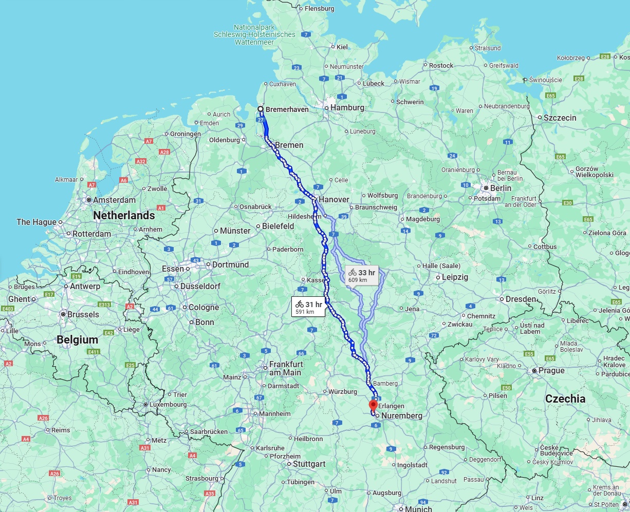Anreise von Bremerhaven Zu Fürth Über 