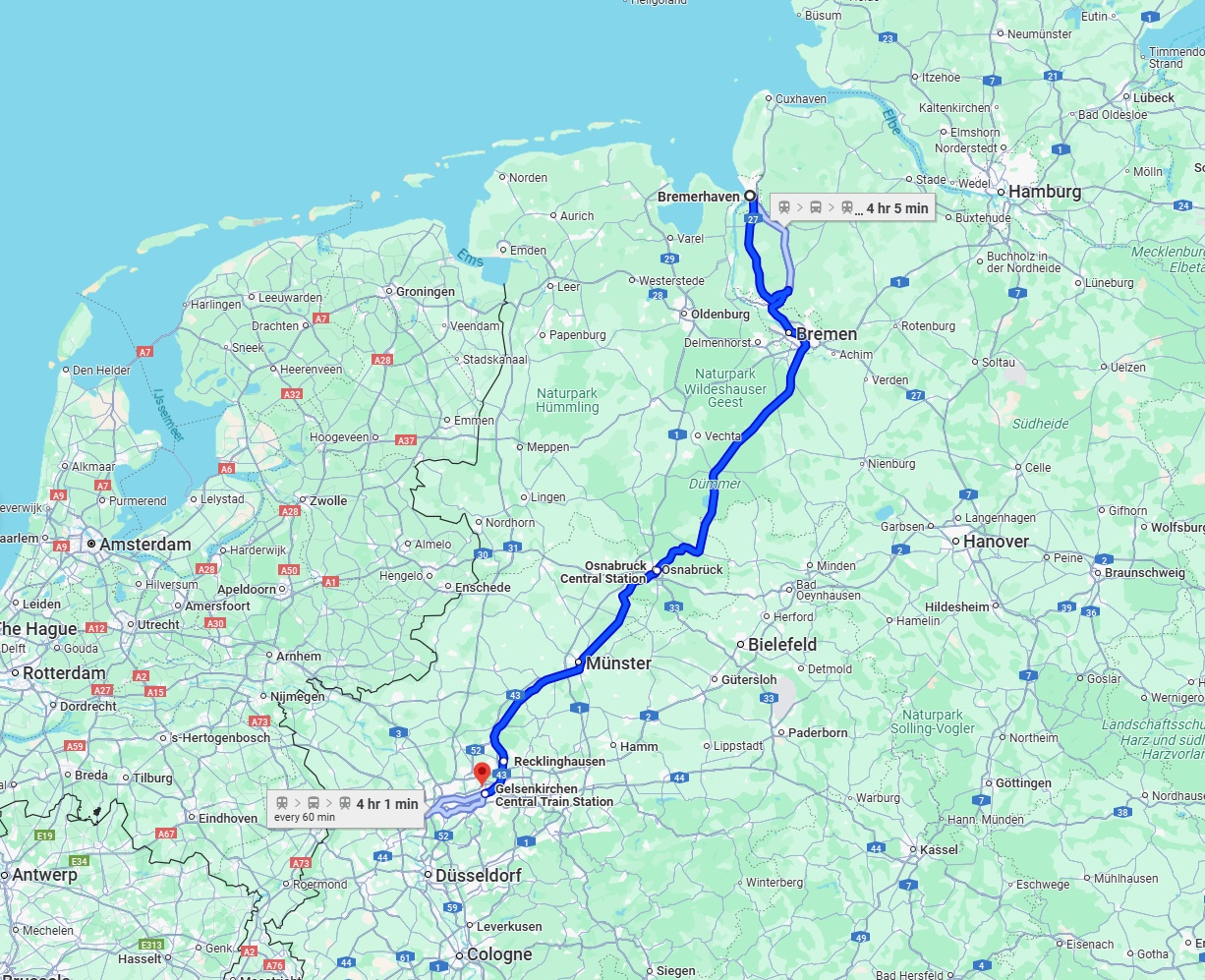 Anreise von Bremerhaven Zu Gelsenkirchen Über 