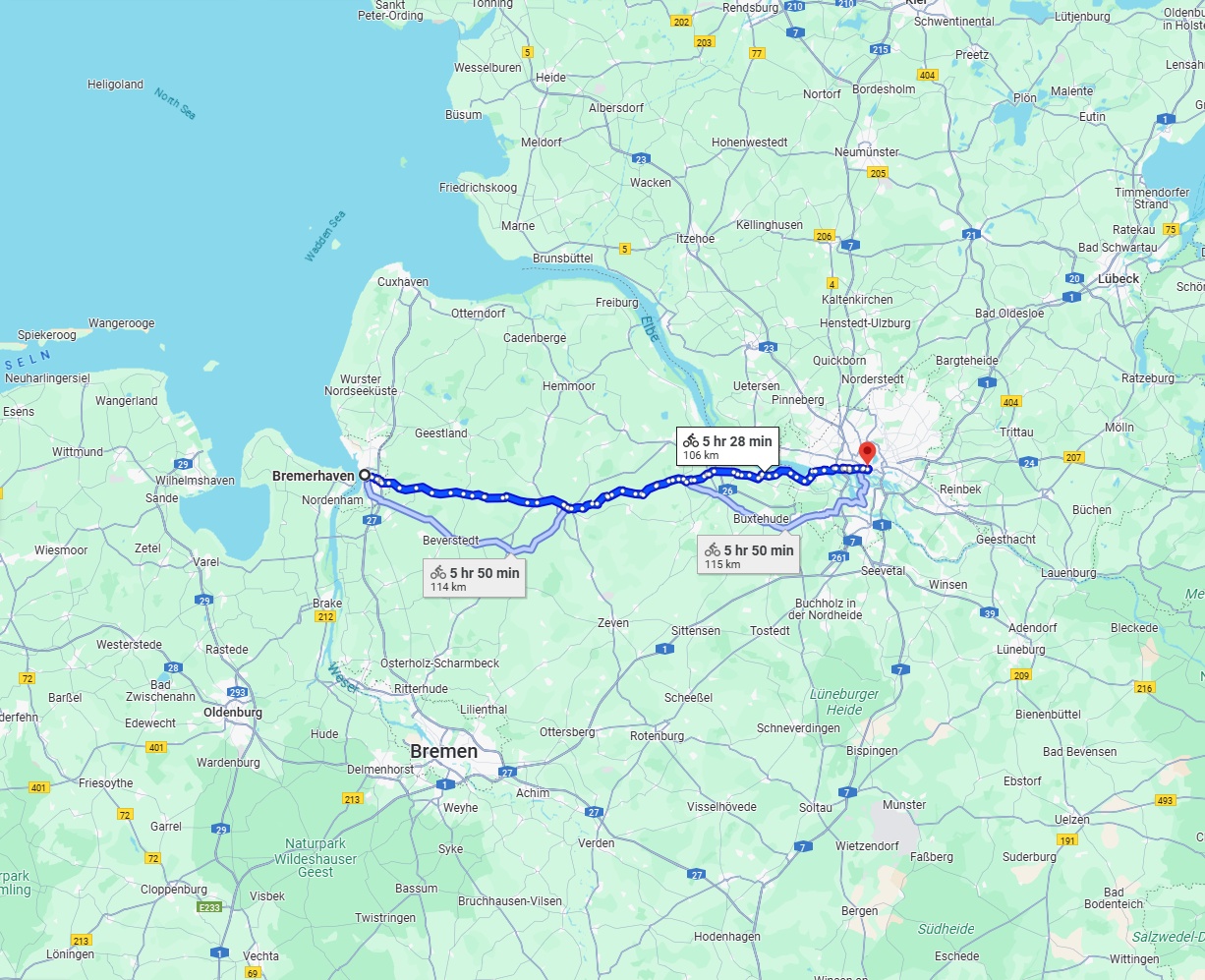 Anreise von Bremerhaven Zu Hamburg Über 
