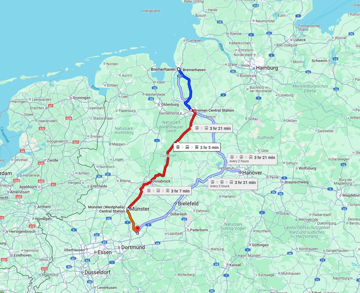 Anreise von Bremerhaven Zu Hamm Über 
