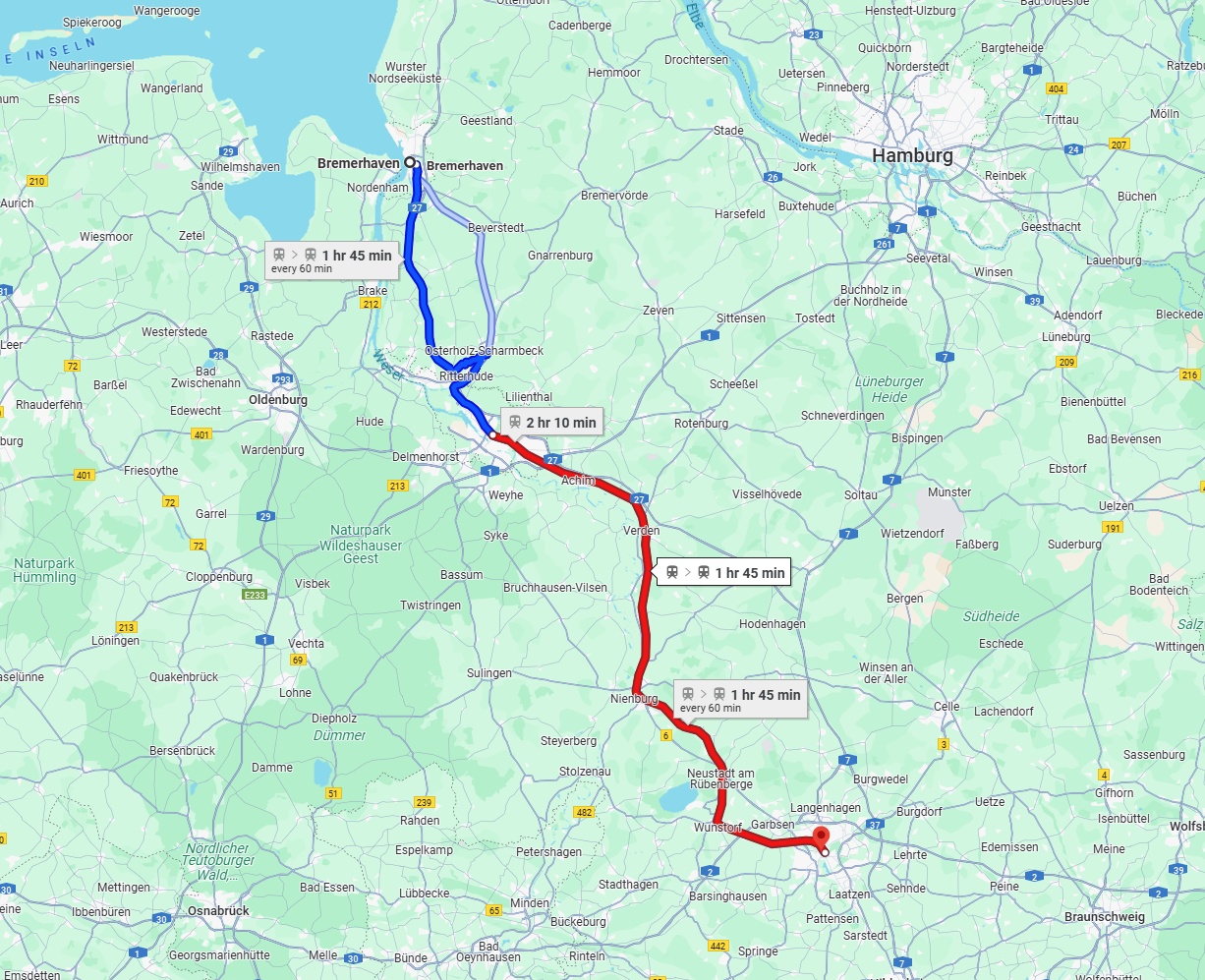 Anreise von Bremerhaven Zu Hannover Über 