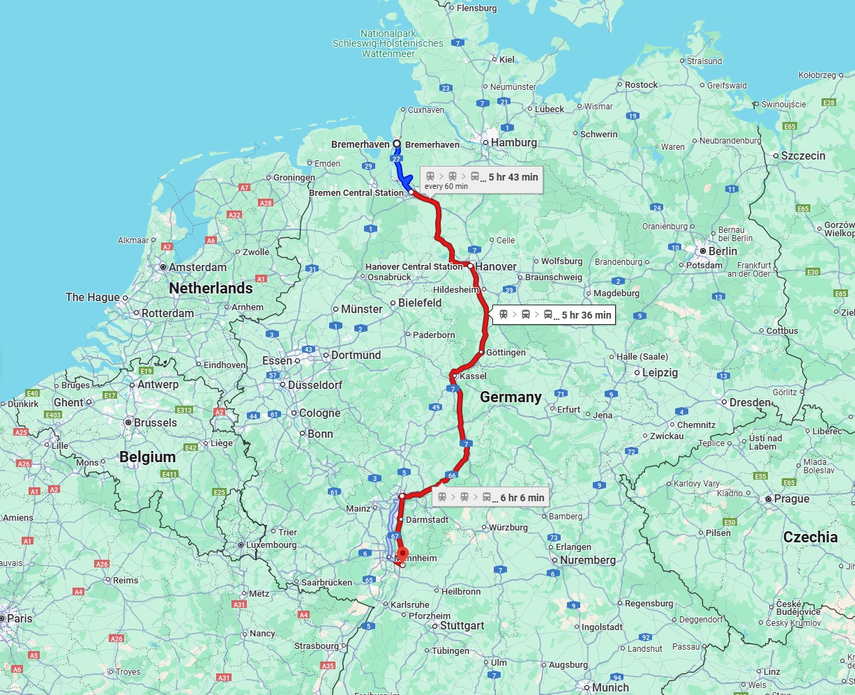 Anreise von Bremerhaven Zu Heidelberg Über 