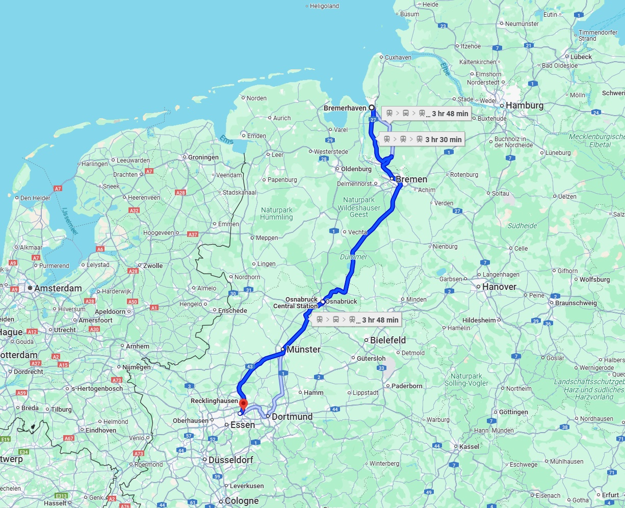 Anreise von Bremerhaven Zu Herne Über 