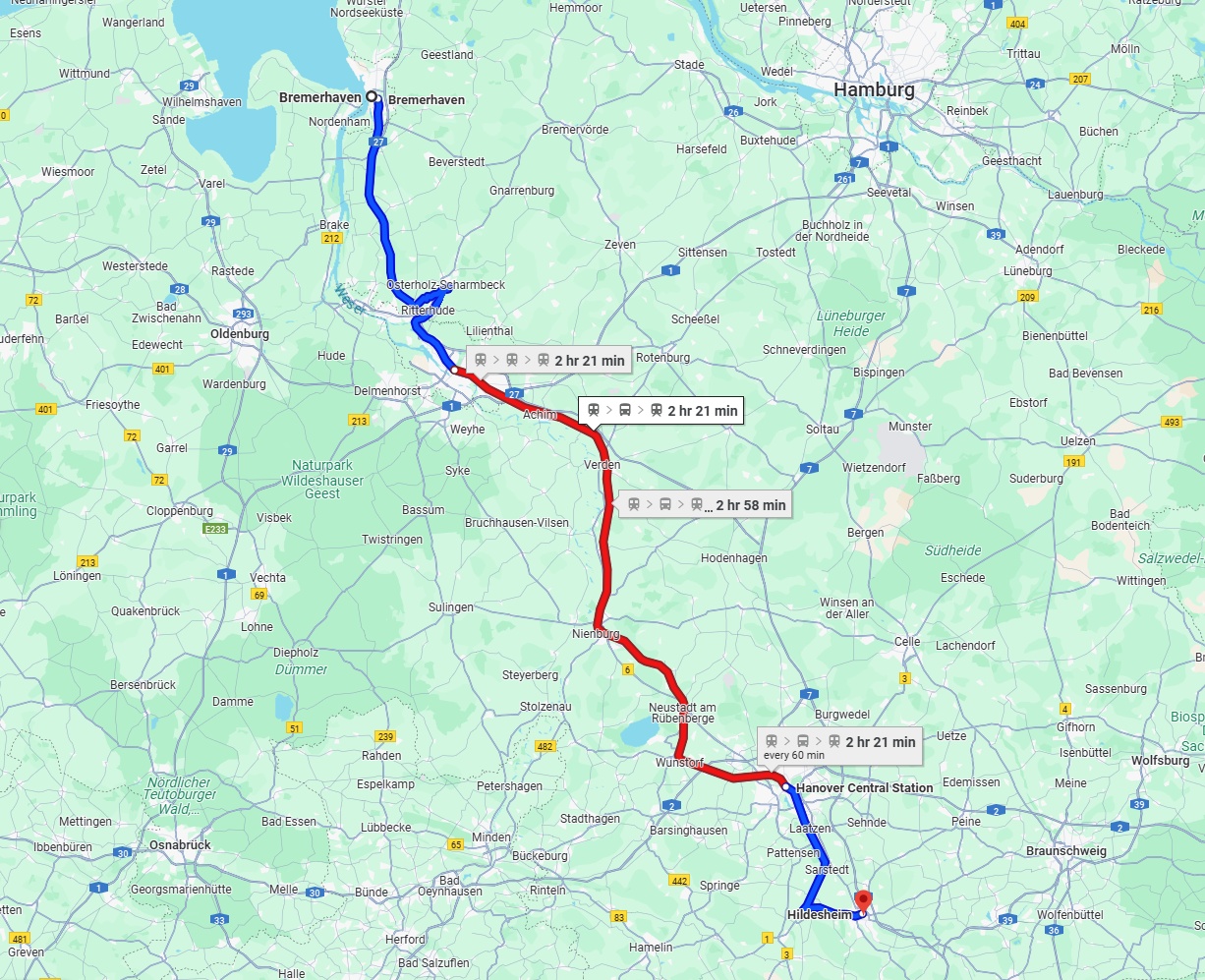 Anreise von Bremerhaven Zu Hildesheim Über 