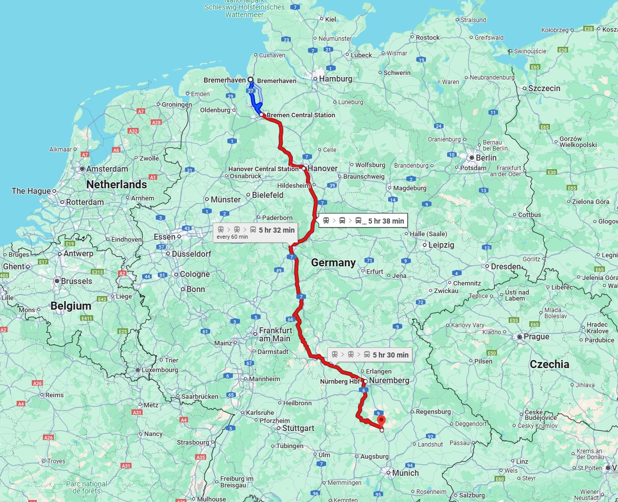 Anreise von Bremerhaven Zu Ingolstadt Über 