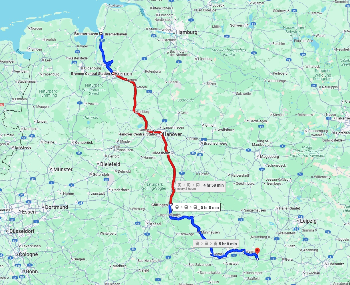 Anreise von Bremerhaven Zu Jena Über 