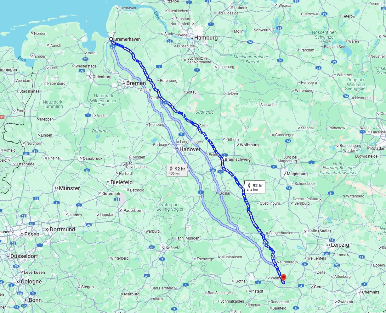 Anreise von Bremerhaven Zu Jena Über 